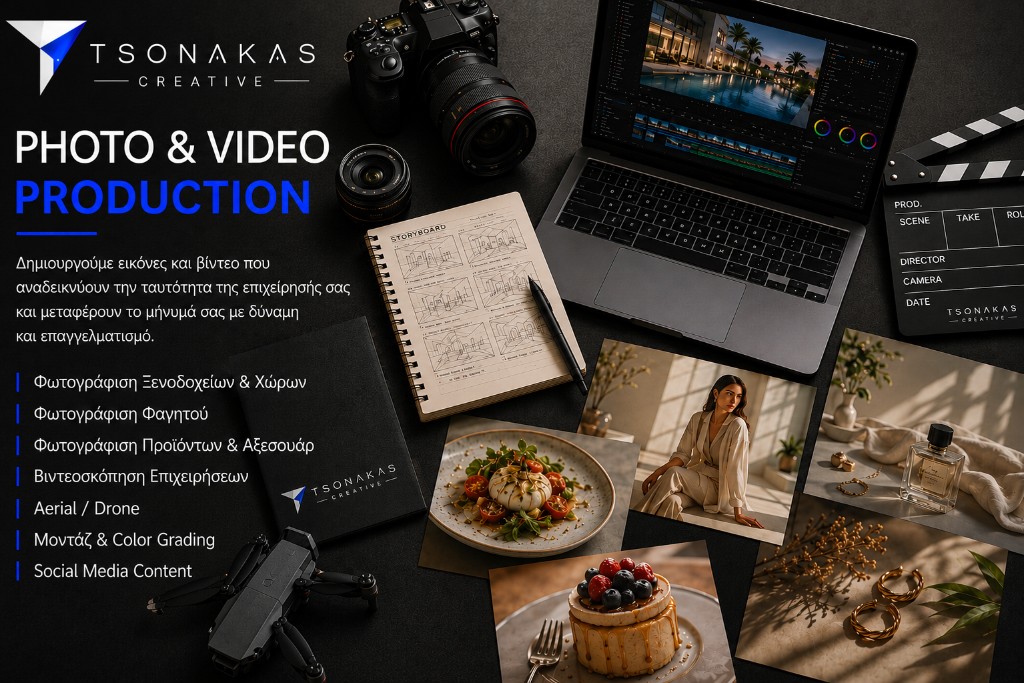 Photo & Video Production — επαγγελματικό οπτικό περιεχόμενο